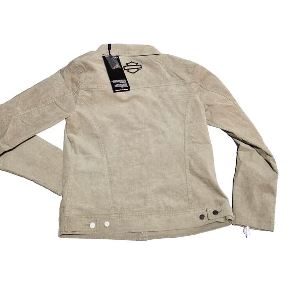 New Harley Davidson Women's Transcendent Corduroy Jacket Silver Sage Size SMALL - Picture 2 of 12